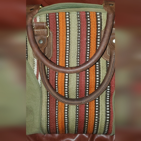 Fredd + Basha Purse/bag Canvas Leather Large Roomy 17X14.5 in - Picture 3 of 12